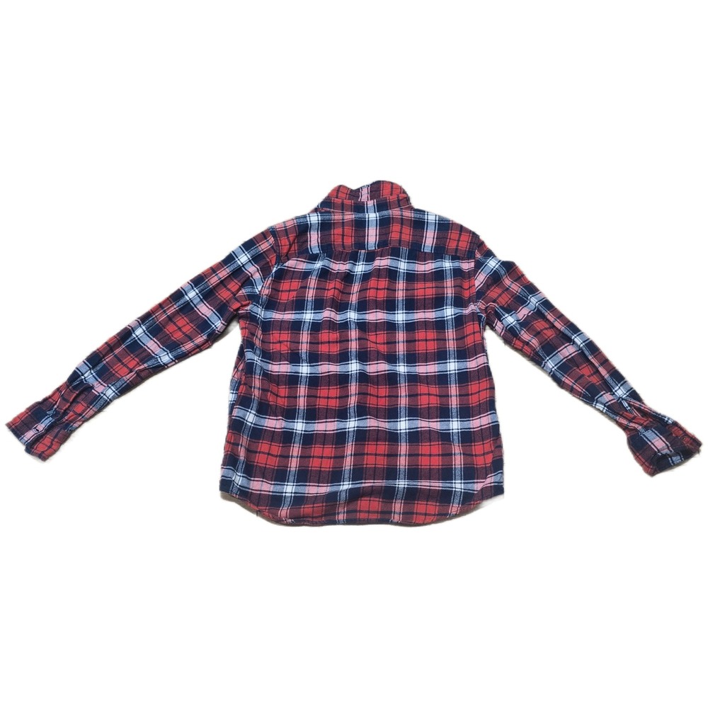 American Eagle Mens Small Red Blue Plaid Flannel Button Down Shirt 100% Cotton - Picture 7 of 7